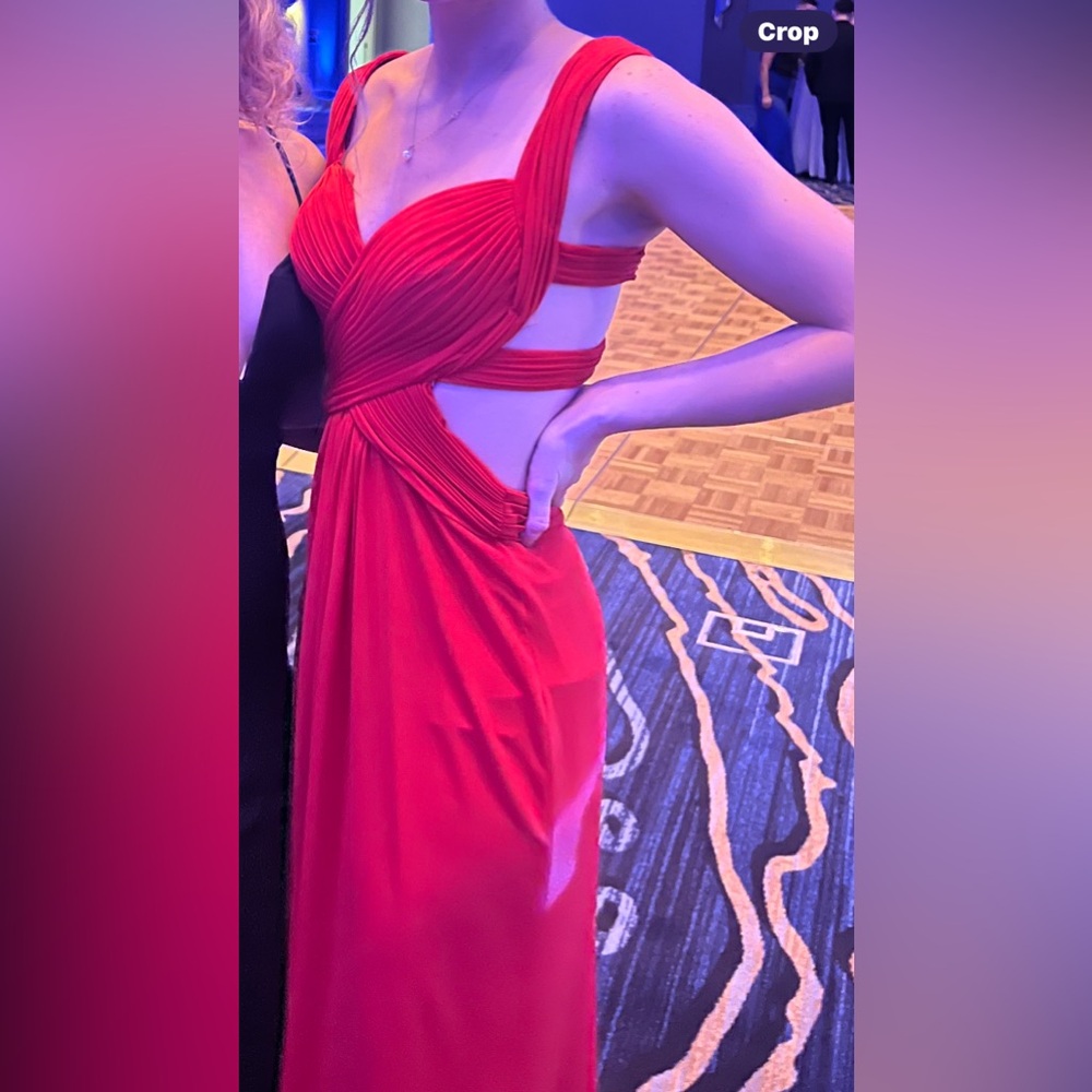 La Femme Red Prom/ Holiday/Valentine's Formal Dress Open Back